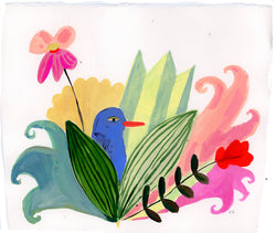 Elizabeth Graeber, Blue bird with plants